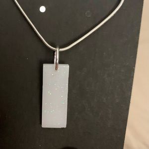 BeachTiff White Resin Pendant